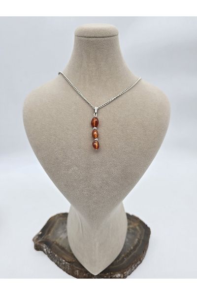 NBS Beautiful Naturel Stones Natural Agate Stone Necklace - Evil Eye, Luck, Positivity