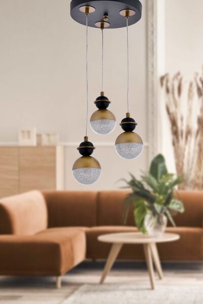 Step Aydınlatma Oshoo 3 Renk Yanan 3lü Ledli Modern Salon Oturma Odası Avize ...