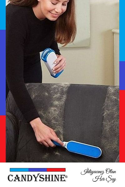 CandyShine Self Cleaning Miracle Sofa Clothes Carpet Lint Collector Brush Set