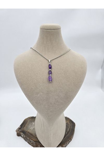 NBS Beautiful Naturel Stones Natural Amethyst Jewelled Necklace - Success, Positivity and Joy to Life