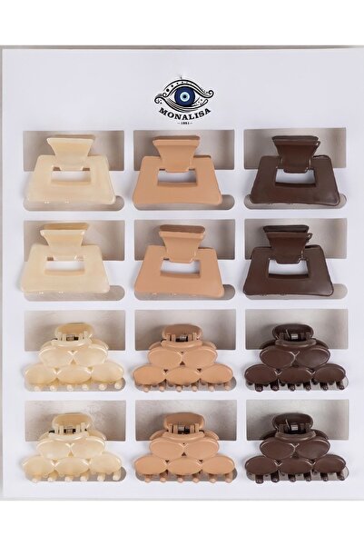 Monalisa Kadın 12'li Kahverengi Manda Toka Seti