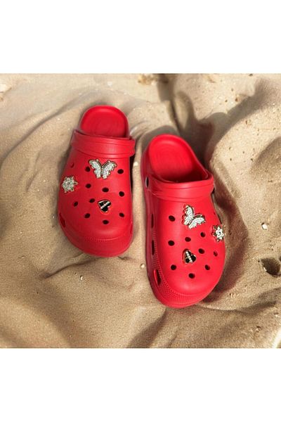 Lion Eva Cross Slippers - Butterfly Stone Detailed