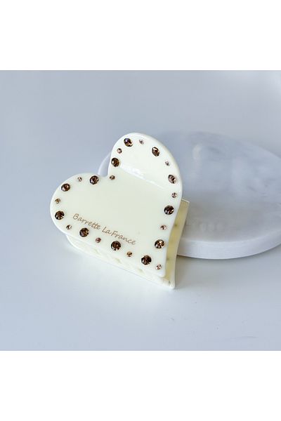 CHARMLUCKY Stone Detailed Heart Peg Buckle