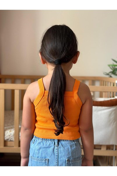 BAHNUR ORANGE BABY Corded Fabric Rib Knit Cropped BODY