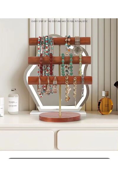 Tiydem Ahşap Takı Sergileme Standı, 3 Katmanlı Teşhir podyumu, Kolye Küpe Bil...