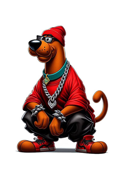 MegaSticker ملصق منقوش على شكل كلب Rapci Scooby Doo - مقاس 13 × 9 سم للمحرك و...