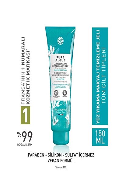 Yves Rocher Makyaj Temizleyici Yıkama Jeli Pure Algue Detoks Etkili Nemlendir...