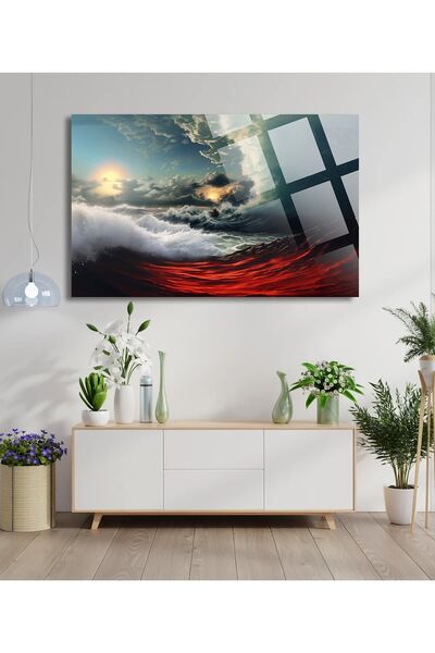 TAULART Wave Landscape at Sea 4mm Luxury Unbreakable Tempered High Definition...