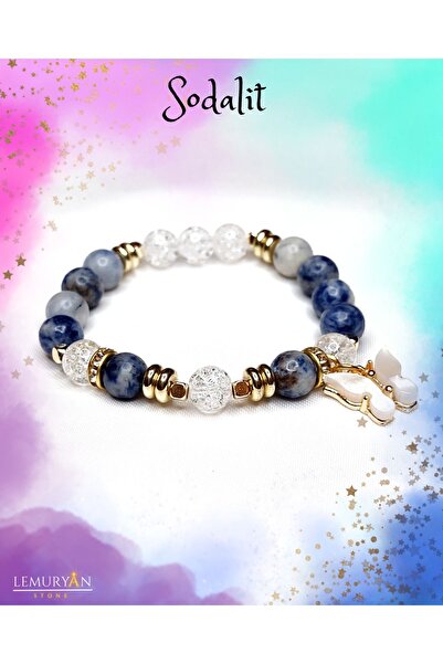 LEMURYANSTONE Orijinal Doğaltaş Sodalit & Necef Taşı Kelebekli Kadın Tasarım ...