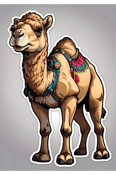 MegaSticker ملصق الجمل للمحرك والخوذة والكمبيوتر المحمول والسيارة مقاس 13 × 1...