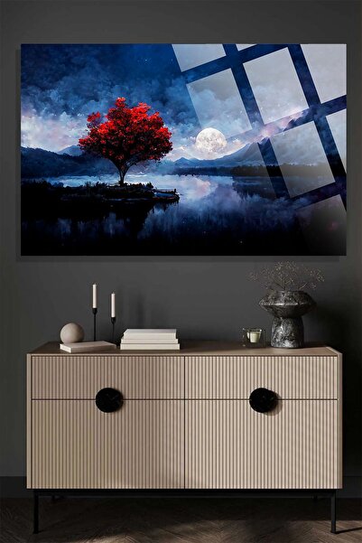 TAULART Луна на дърво 4 мм луксозна нечуплива закалена стъкло с висока раздел...