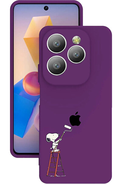 TECNO Spark 20 Pro Baskılı ve Kamera Korumalı Mor Renk Silikon Kılıf