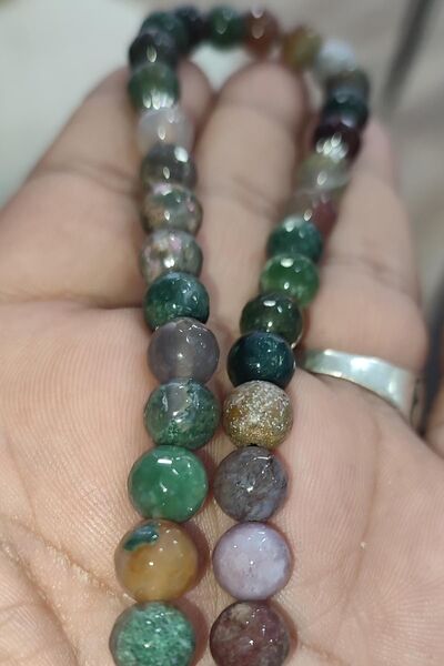 TAŞÇIZADE مسبحة من الحجر الطبيعي بالعقيق الهندي مقاس 8 مم