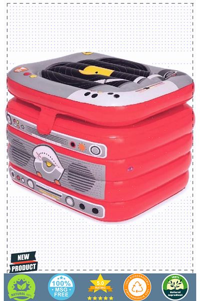 OMZ Retromusic Portable Inflatable Refrigerator - 31 Liter and 5 Liter Educational Toy for Girls and Boys