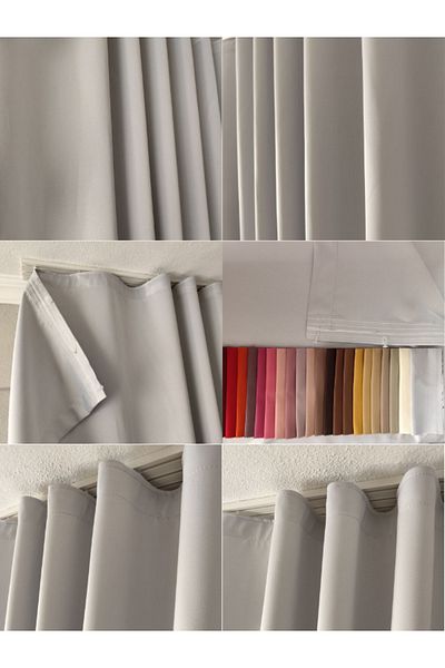 MebelPort Curtain Light Gray Blackout Sunshade