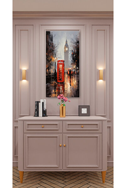 AR AJANS KANVAS TABLO Cabină telefonică roșie Pictură decorativă pe pânză