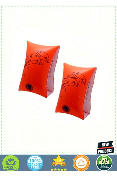 OMZ Orange Printed Arm Sleeves 33 X 17cm Girls' Arm Sleeves Bagel Baby Arm Sleeves Bagel Children's Swimming Arm Sleeves