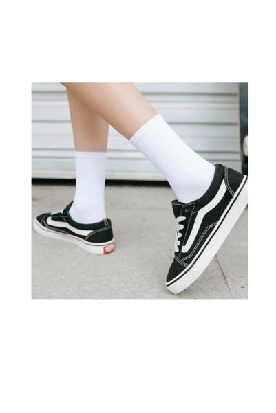 JustMaranliWear 6 Pairs Cotton Strappy Premium White Tennis Socks