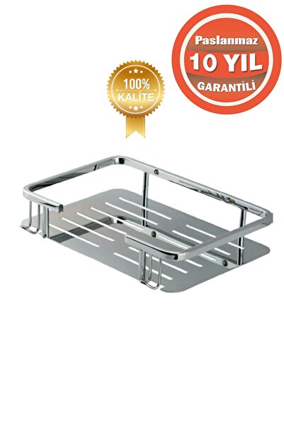 ÇELİK BANYO Paslanmaz Pirinç Lidya Tekli 15x22 Cm Şampuanlık Süngerlik Köşeli...