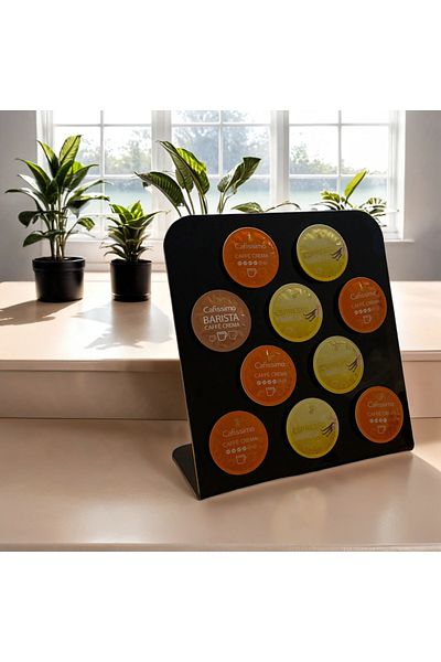Trend Pleksi Capsule Coffee Stand (Tchi̇bo Compatible 10 Capsules Capacity Black)