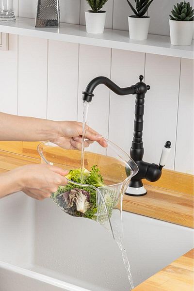 simplicity Practical Kitchen Strainer - Fruit and Vegetable Washed Transparent