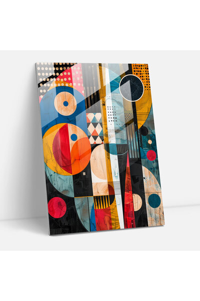 Popcas Dadaism Glass Print, Abstract Shapes and Patterns, Dadaism, Home Decor...