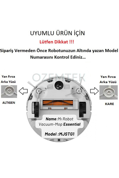 Ozemtek Mi Robot Vacuum Mop Essential 2 σε 1 - Σετ σκούπας και ανανέωσης 5 τεμαχίων συμβατό με G1 / Mjstg1