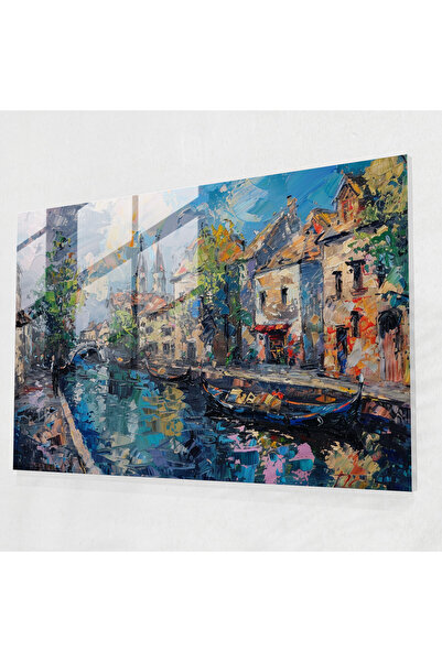 Popcas Channel Scene Glass Decoration - Post-Impressionism, Glass Wall Art, G...