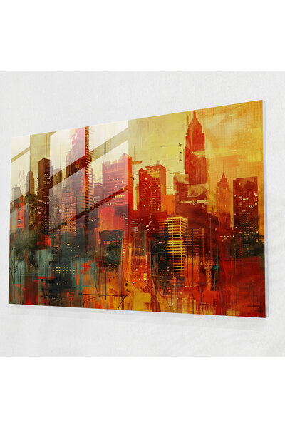 Popcas Fauvism Glass Print: Hot Abstract Cityscape, Fauvism, Fauvism Art Styl...