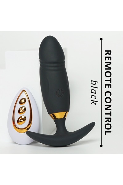 YYB Kadın Erkek Plug Vibratör Kumandalı Antialerjik Dildo Anal Giyilebilir Usb Şarjlı Siyah