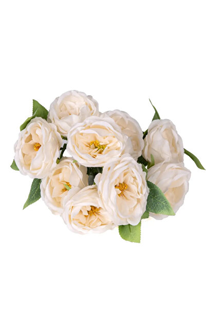 Yapay Çiçek Deposu Изкуствена роза Каталина с 10 стъбла, 45 см, кремава