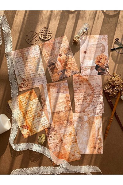 Hume Craft Vintage Eskitme Dantel Detaylı Scrapbook Kâğıt Seti Ajanda Planlay...