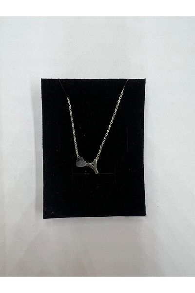 Meyra Accessories Silver Stainless Non-Tarnish Steel Necklace - Stylish Detailed, Heidiyelik, Heart