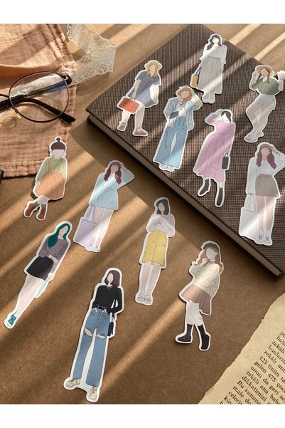 Hume Craft Fashion Girl Cute Girl Themed Sticker Set for Bullet Journal and Scrapbook