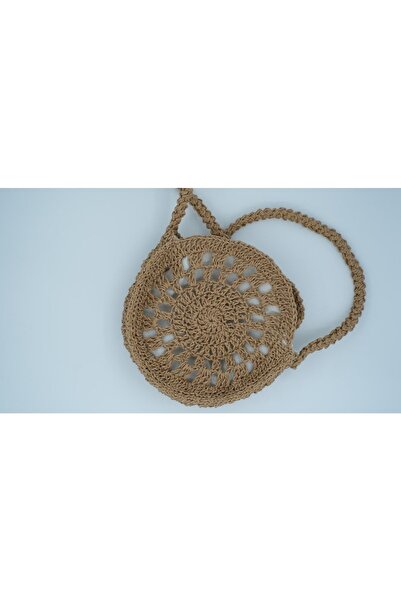 B Made Ψάθινη τσάντα ώμου Midi