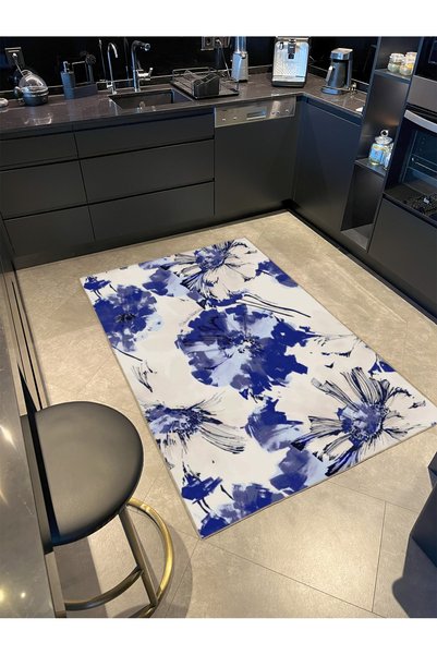 Rugs Modern Halı Μπλε πεταλούδα, χαλί υφαντό με μοτίβο ζωολογικού χαρακτήρα κ...