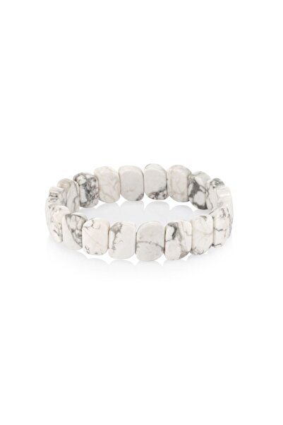 Zeynep Büyükbay Howlite Natural Stone Bracelet (rectangular Cut)