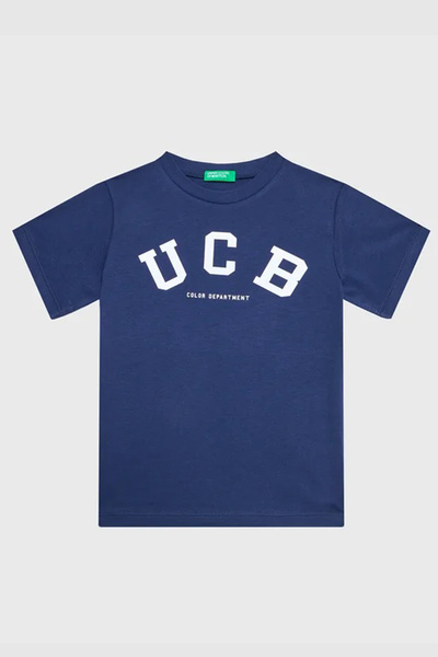 Benetton ΑΓΟΡΙΚΟ TSHIRT-ΣΚΟΥΡΟ ΜΠΛΕ