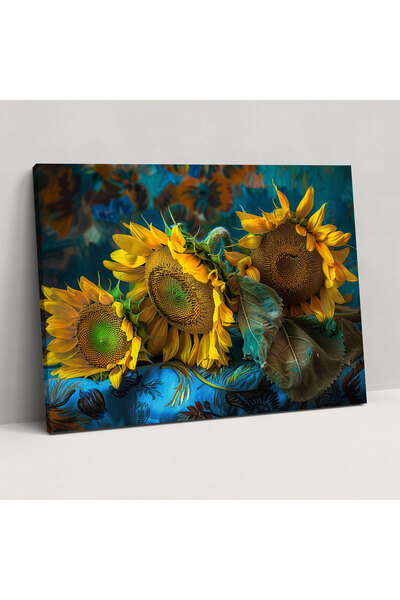 Popcas Ayçiçeği Duvar Sanatı - Vincent Van Gogh, Duvar Dekorasyonu, Kanvas Ta...