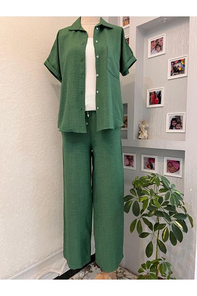 DENİZLİFE Linen Double Set - Trousers and Shirts