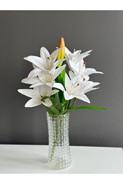 Luvienn Yapay Lilyum Vazo Çiçeği-7 Kafalı Yapay Zambak Çiçeği