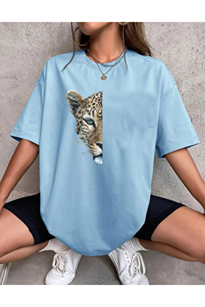 oneagılyazı Голяма тениска с щампа с тигър