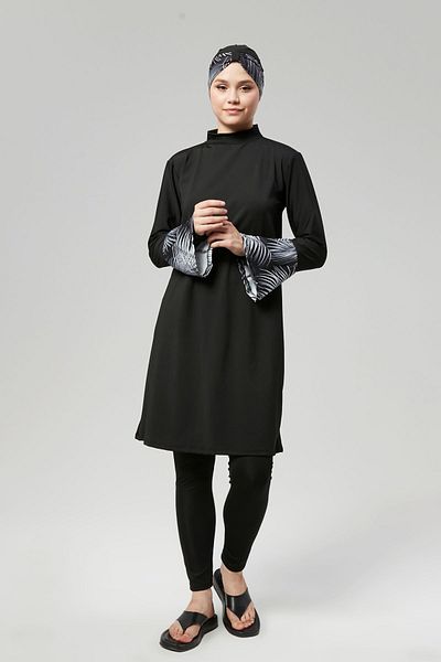 FİT1BEDEN Set de costume de baie Hijab cu uscare rapidă - complet acoperit, hidrofug, model pentru mâneci