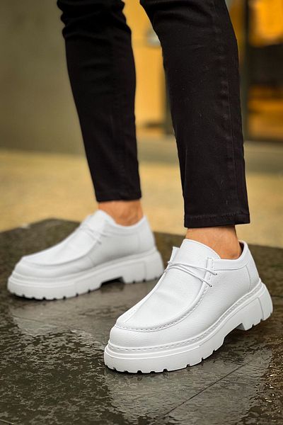 Joy Man J2404 Castle Pantofi ortopedici pentru bărbați - piele casual, alb CBT