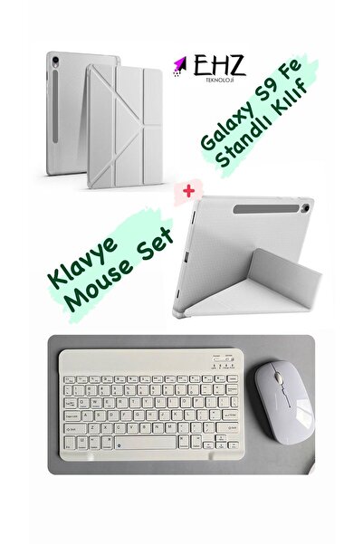 EHZ TEKNOLOJİ Galaxy Tab S9 Fe Uyumlu Standlı Tablet Kılıf Bluetooth Klavye M...