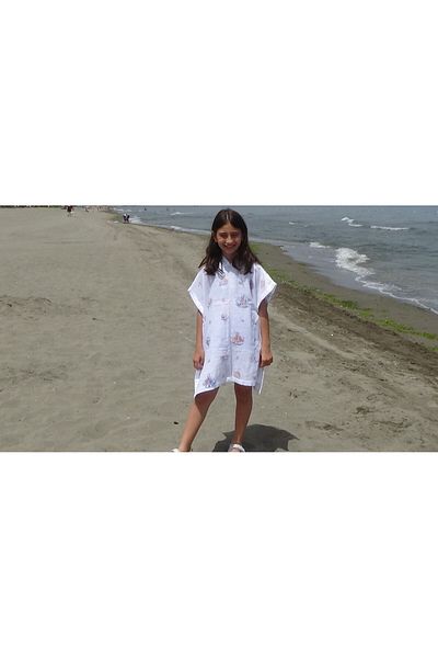 Lessa Home Muslin 100% Organic Cotton Hooded Beach Baby Girl Poncho