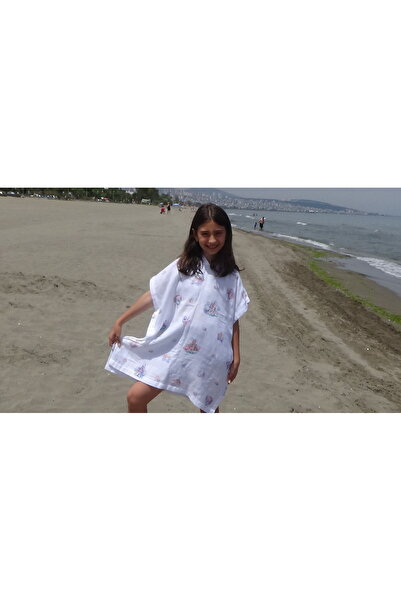 Lessa Home Muslin 100% Organic Cotton Hooded Beach Baby Girl Poncho