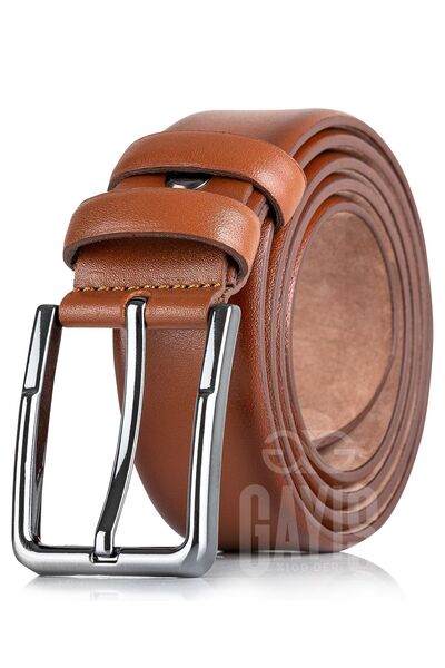 GAYIŞ Ανδρικό κοστούμι - 100% γνήσιο δέρμα, διπλή στρώση 3,5 εκ., καφέ ζώνη