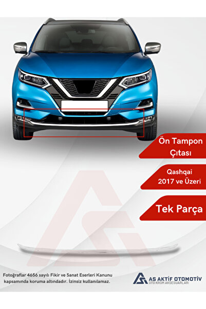 Nissan Qashqai Suv Ön Tampon Çıtası 2017 ve Üzeri Krom Paslanmaz Çelik