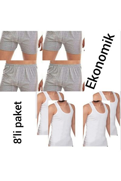 anonim 8 Pieces Men's Athlete and Cuffed Shorts Set